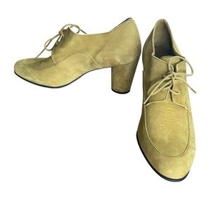 Arche Kloral Richelieu Lace-Up Suede Pumps Metallic Green Size 40 (9)